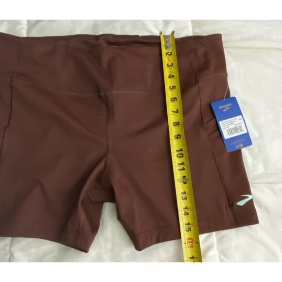 Brooks Women Size XXL Method 5” Short Tights Run Raisin Wicking 4 Way Stretch - Picture 7 of 9